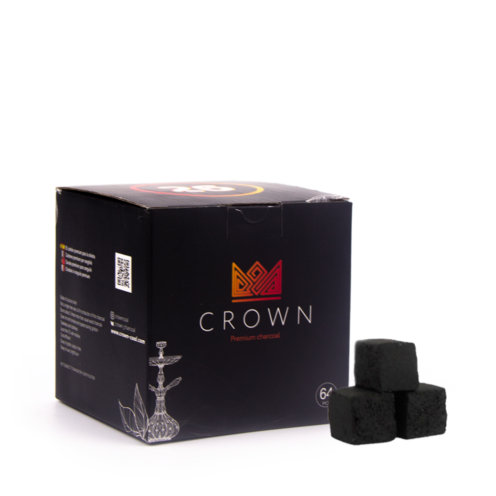 Уголь для кальяна кокосовый Crown 26мм (1 кг) 64 шт