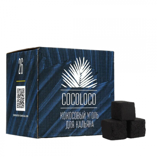 Charbon de bois pour narguilé noix de coco Cocoloco 26mm (1 kg) 64 PCs