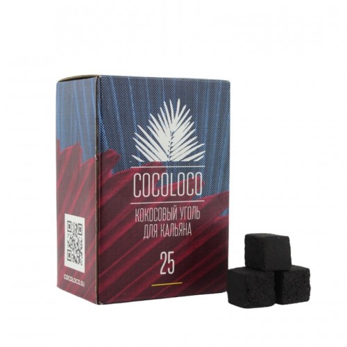 Уголь для кальяна кокосовый Cocoloco 25мм (1 кг) 72 шт