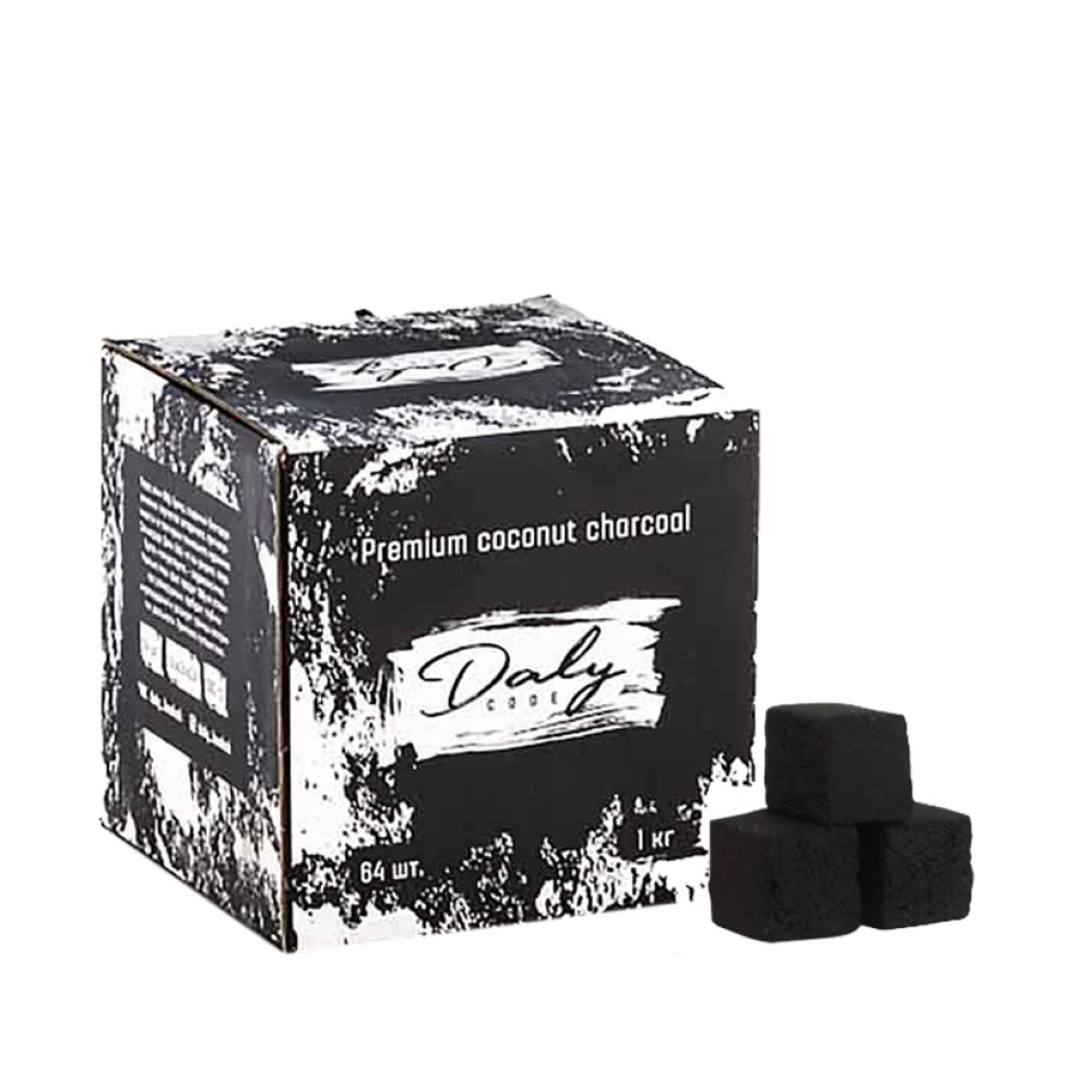 Уголь для кальяна кокосовый Daly 26мм (1 кг) 64 шт