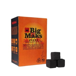 Уголь для кальяна кокосовый BigMaks Medium 25мм (1кг) 72 шт