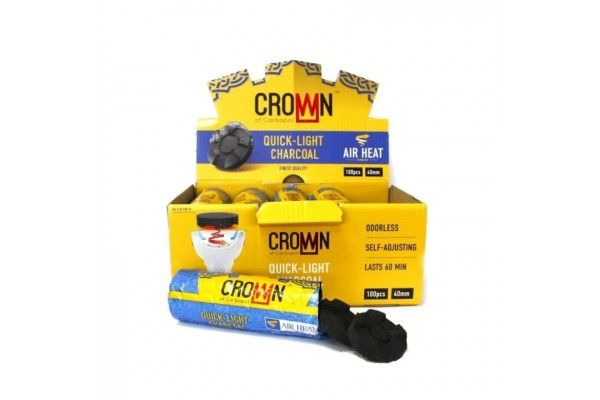 Уголь для кальяна быстроразжигающийся Carbopol Crown 40мм (10 штук)