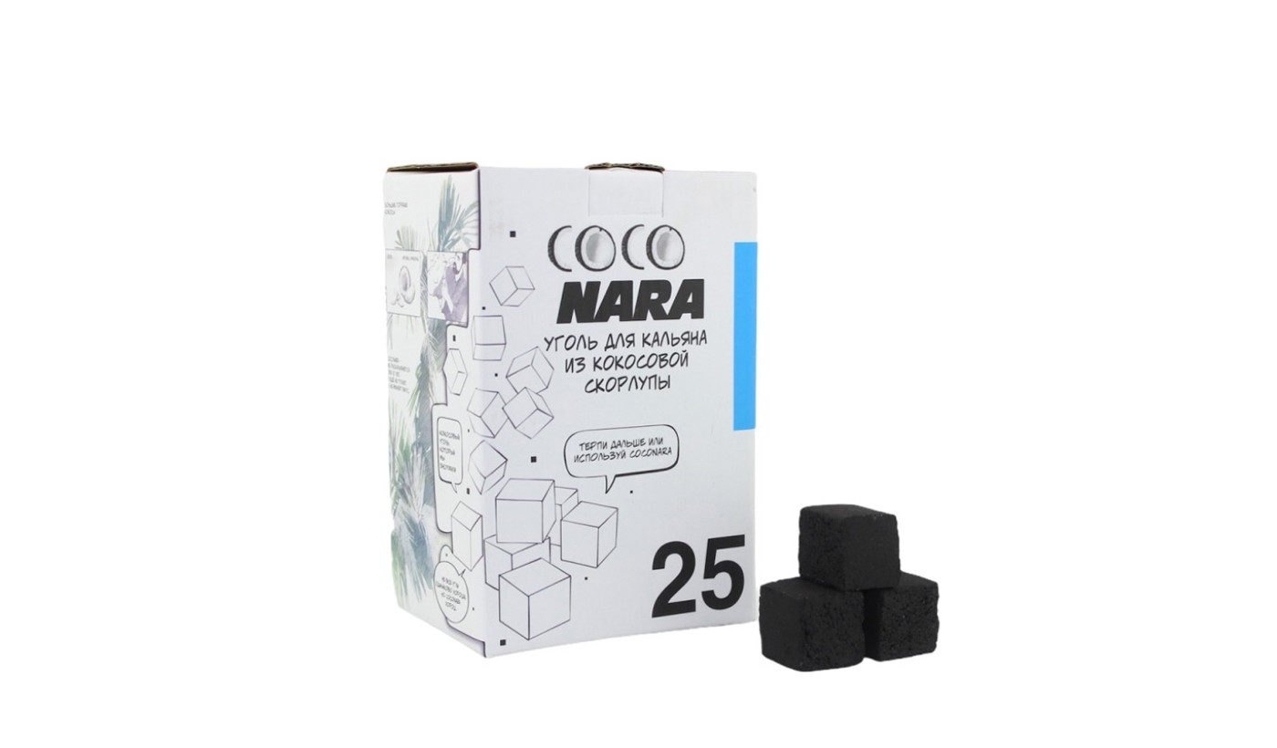 Charbon de bois pour narguilé coco Coco Nara 25mm (1 kg) 72 pièces