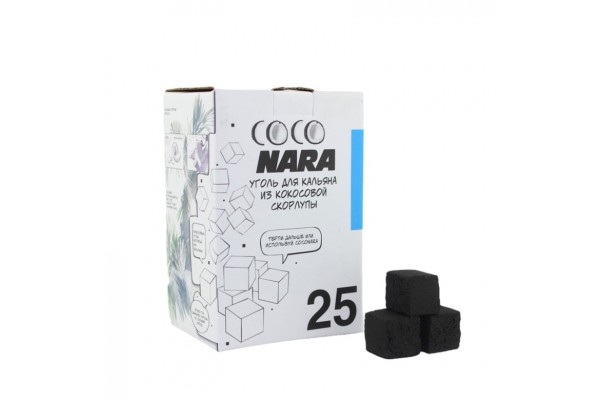 Charbon de bois pour narguilé coco Coco Nara 25mm (1 kg) 72 pièces