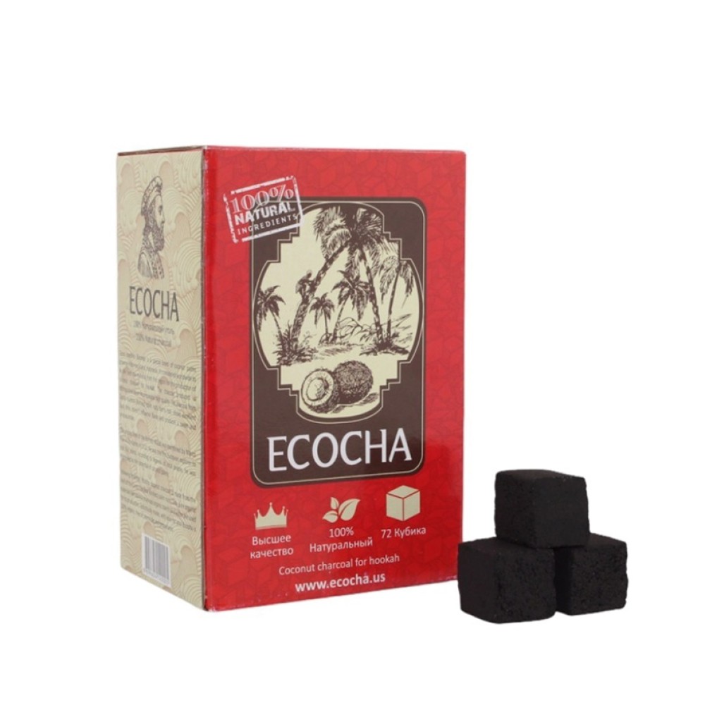 Уголь для кальяна кокосовый Ecocha 25мм (1 кг) 72 шт Уголь для кальяна кокосовый Ecocha 25мм (1 кг) 72 шт