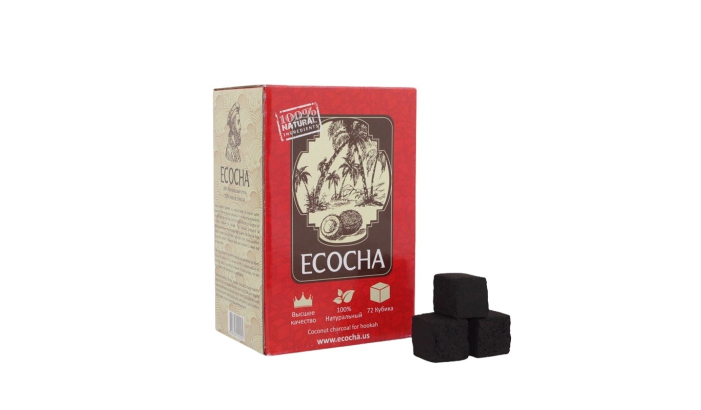 Charbon de bois pour narguilé noix de coco Ecocha 25mm (1 kg) 72 PCs