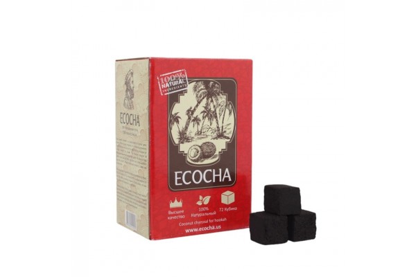 Holzkohle für Shisha Kokosnuss Ecocha 25mm (1kg) 72 Stück