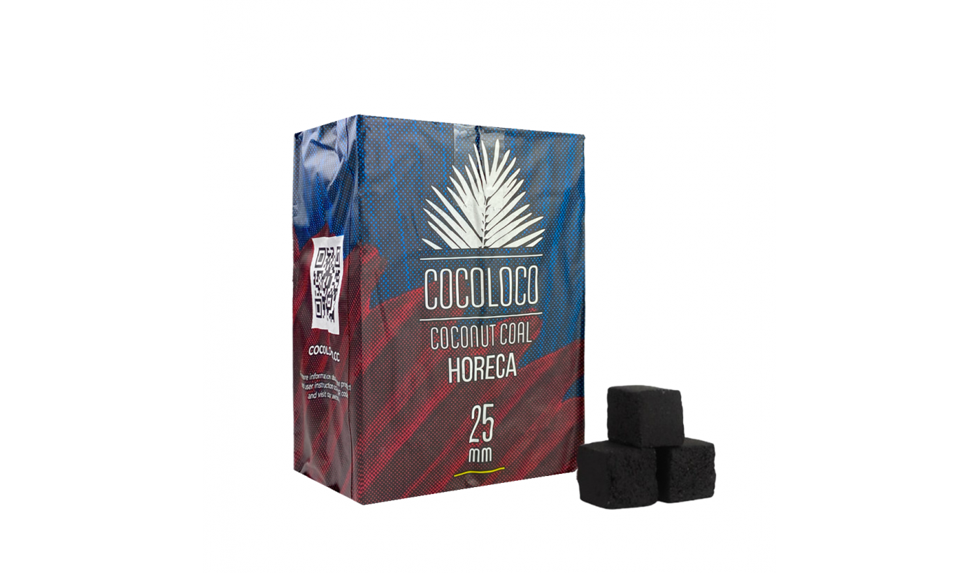 Уголь для кальяна кокосовый Cocoloco 25мм (1 кг) 72 шт (ХОРЕКА)