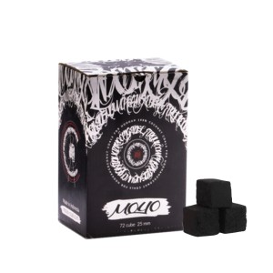 Уголь для кальяна кокосовый MOYO 25мм (1 кг) 72 шт