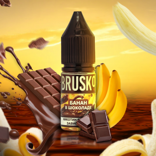 BRUSKO - BAN CHOQ Elektronische Raucherflüssigkeit (Banane in Schokolade) 10 ml