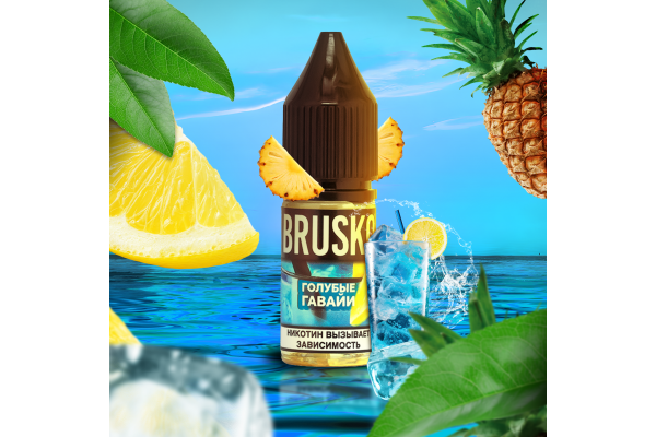 BRUSKO - BLUE BREEZE Elektronische Raucherflüssigkeit (Blau Hawaii) 10 ml