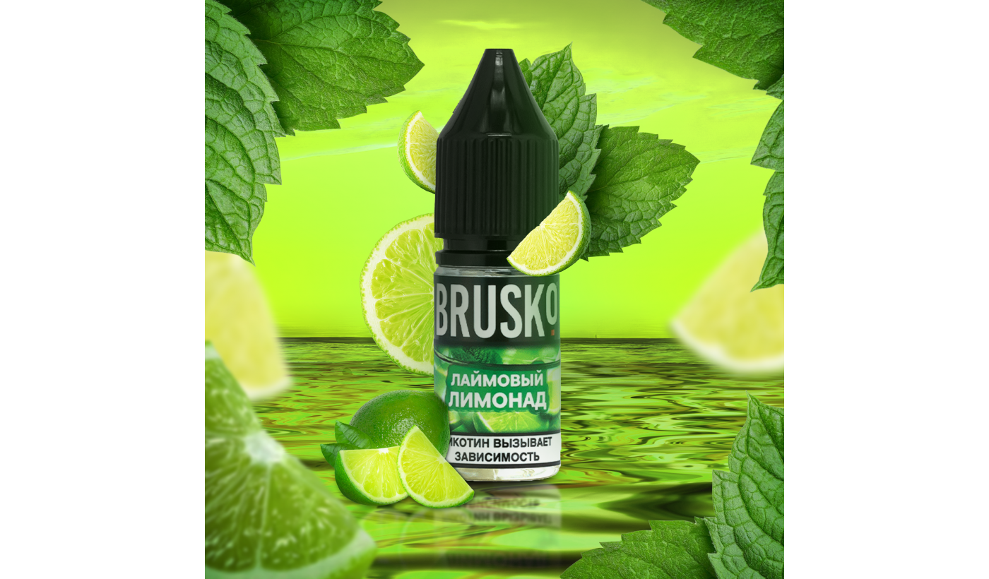 Liquid for electronic smoking systems BRUSKO - LAI LEM (Lime lemonade) 10 ml