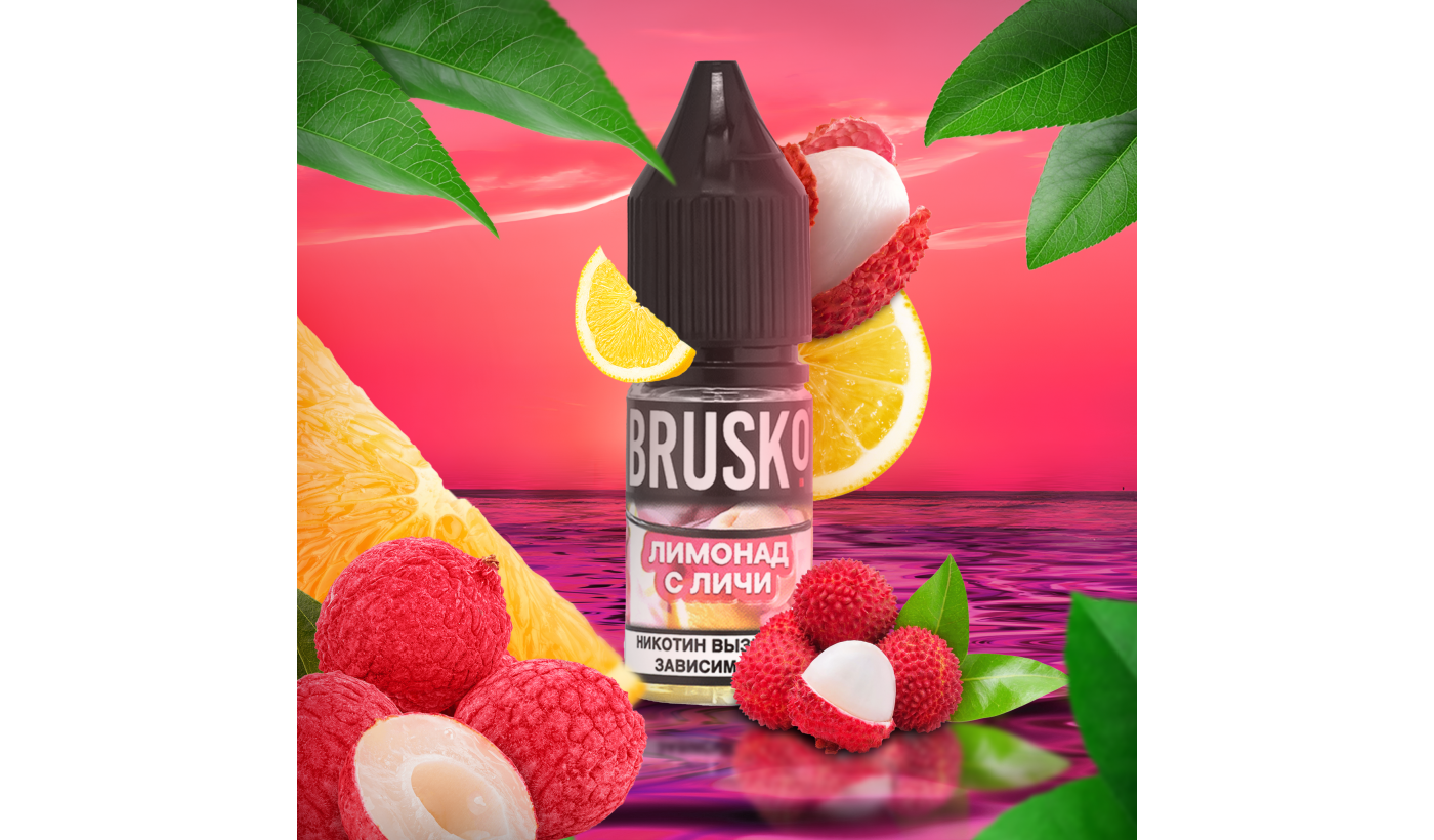 Liquid for electronic smoking systems BRUSKO - LEE LEM (Lemonade with lychee) 10 ml