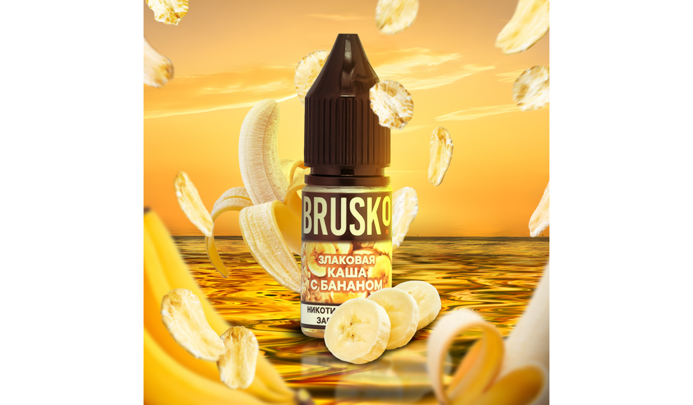 BRUSKO - PORRI BAN Elektronische Raucherflüssigkeit (Müsli mit Banane) 10 ml