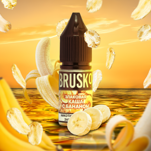 BRUSKO - PORRI BAN Elektronische Raucherflüssigkeit (Müsli mit Banane) 10 ml