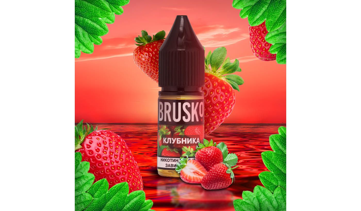 Liquid for electronic smoking systems BRUSKO - STRAW (Strawberry) 10 ml