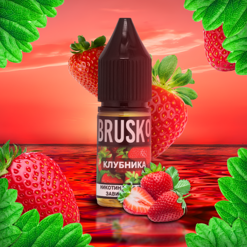 BRUSKO - STRAW Elektronische Raucherflüssigkeit (Erdbeere) 10 ml