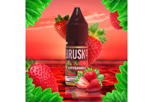 BRUSKO - STRAW Elektronische Raucherflüssigkeit (Erdbeere) 10 ml