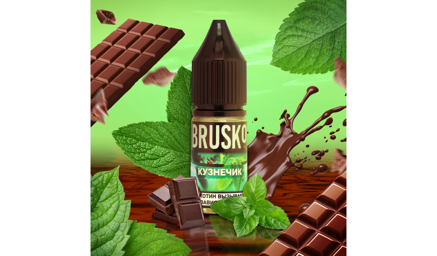 Liquid for electronic smoking systems BRUSKO - C-TAIL HOP (Cocktail "Grasshopper") 10 ml