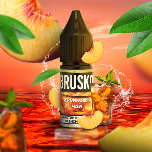 Liquid for electronic smoking systems BRUSKO - APPRI T (Peach tea) 10 ml